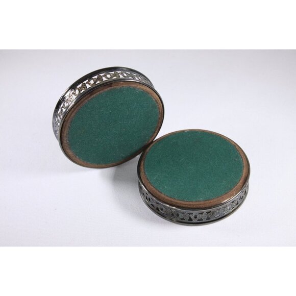 Vintage 2 English bottle coasters, bottle sliders, silver plated key trays, - Picture 8 of 9